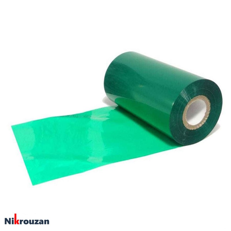 ریبون وکس/رزین رنگ سبز Green Wax/Resin Ribbon 110×300